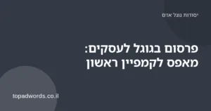 בעל עסק מגדיר קמפיין ראשון בגוגל על מסך מחשב